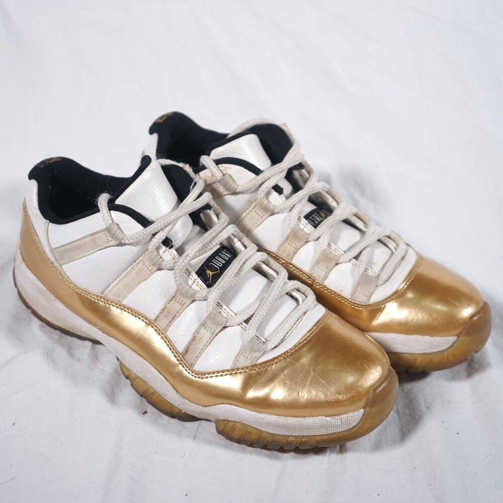 Air Jordan 11 Retro Low Closing Ceremony White Gold Black Men's 8.5 528895-103